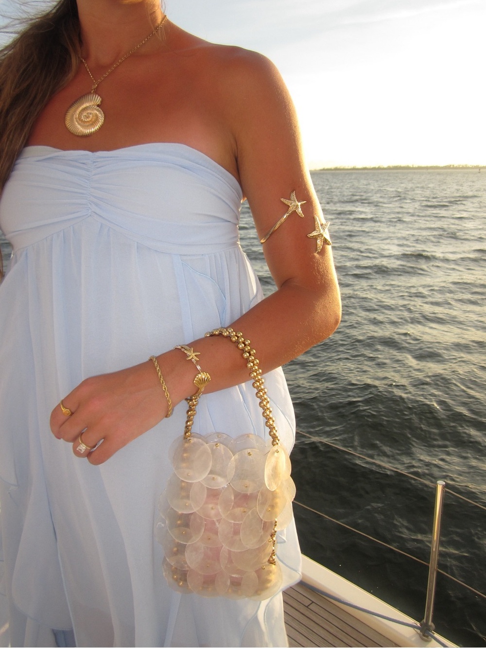 Light Blue Strapless midi Dress